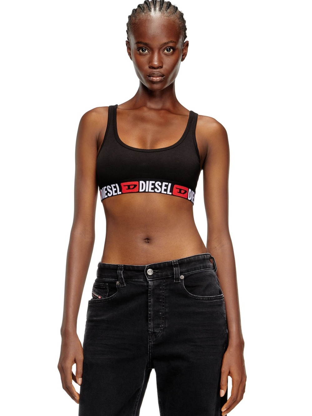 Diesel Cotton Bralette With Logo